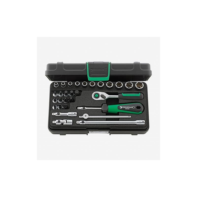 Stahlwille 96011137 Socket Set, 1/4" Drive,