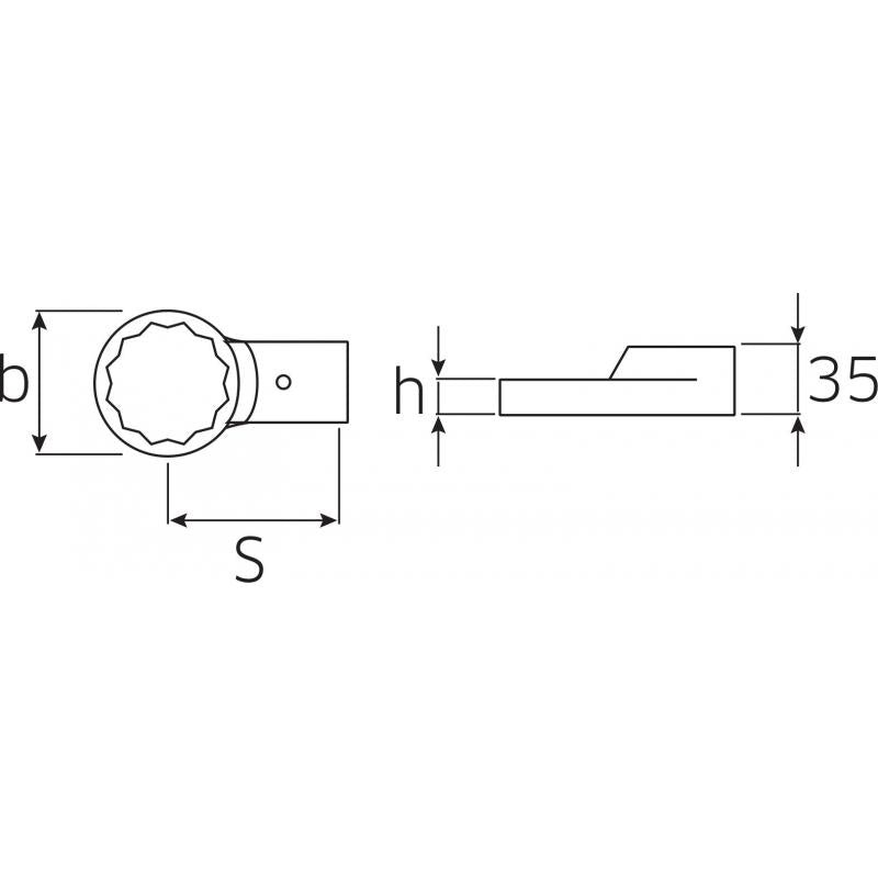 Stahlwille 58228030 Spanner 732/80 Ring shell tool 30 mm, 24.5x28 mm
