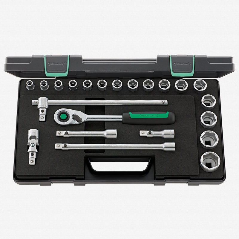 Stahlwille 96031480 52/16/6QR 1/2" Drive Hex Socket Set, 22 Pcs