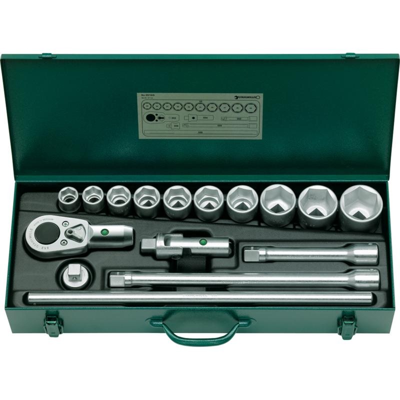 Stahlwille 96050104 55/10/6 3/4" Drive Hex Socket Set, 16 Pcs