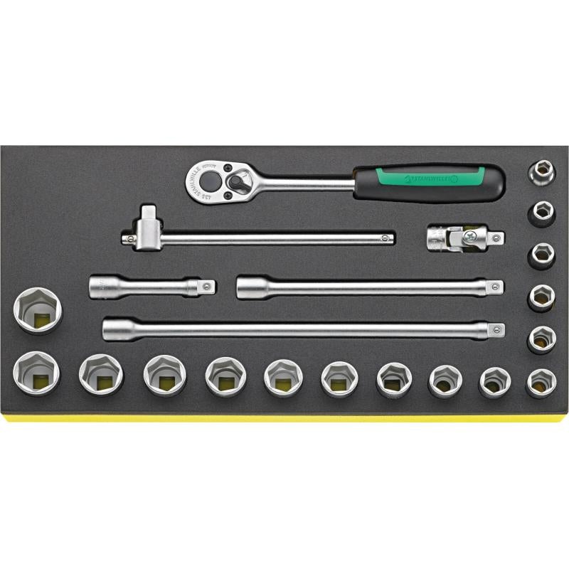 Stahlwille 96838752 456/16/6 3/8" Drive Hex Socket Set  22 Pcs