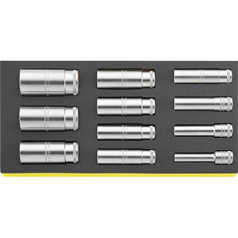 Stahlwille 96838776 TCS 51/11  1/2"Drive Deep Bi-Hex Socket Set, 11 Pcs