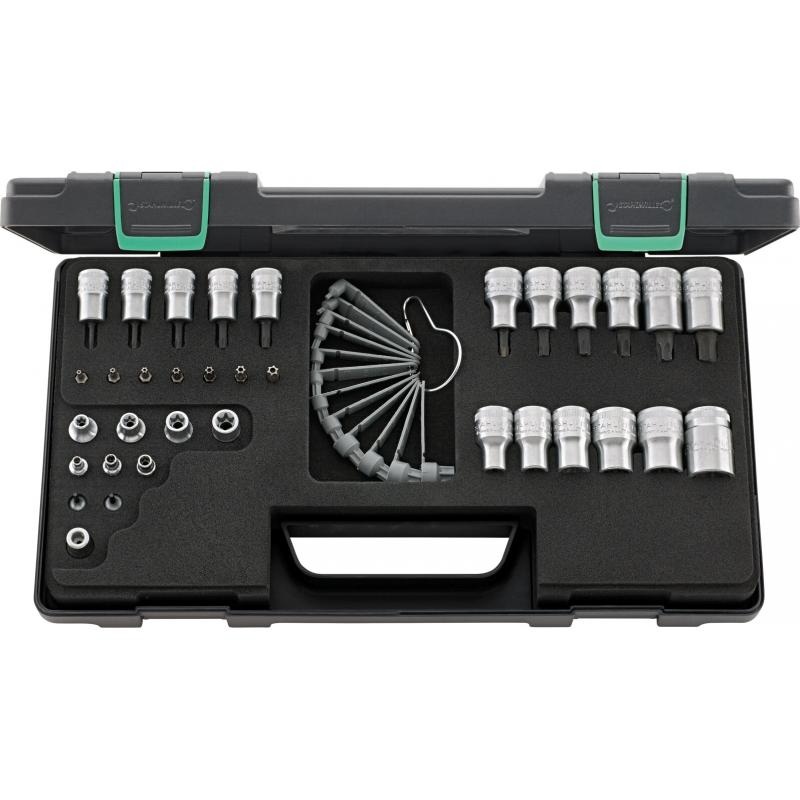 Stahlwille 98811908 89TX TORX Socket Set 1/4", 3/8", 1/2" Drive, 35 Pcs