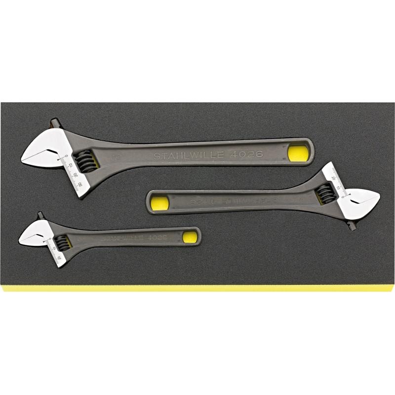 Stahlwille 96838796 TCS 4026/3 Adjustable Wrench Set with Foam Inlay