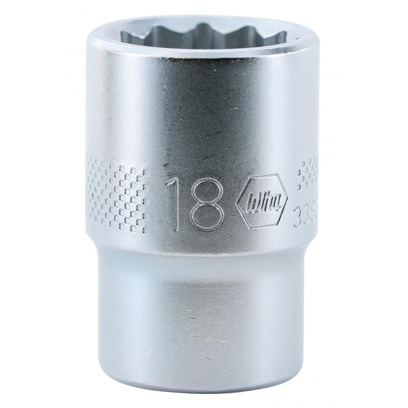 Wiha Tools 33834 1/2 Inch Drive Socket, 12 Point, 18 mm