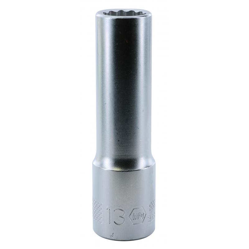 Wiha Tools 33869 1/2 Inch Drive Deep Socket, 12 Point, 13 mm