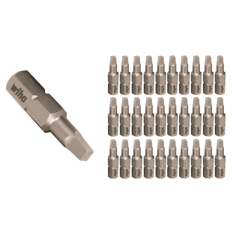 Wiha Tools 72537 Square Contractor Bits #1 x 25mm - 30 Piece