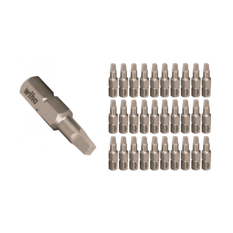 Wiha Tools 72539 Square Contractor Bits #3 x 25mm - 30 Piece