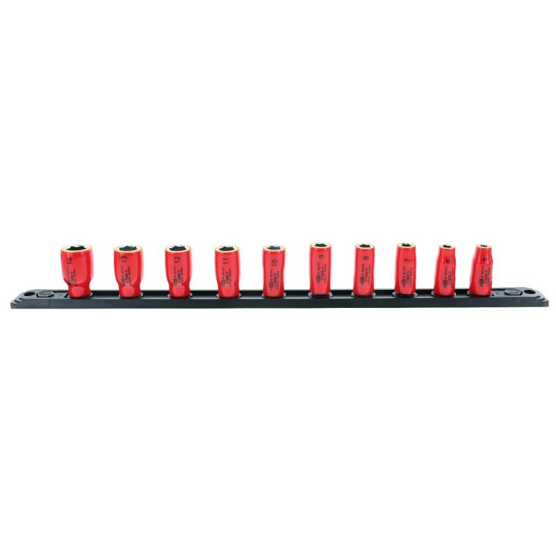 Wiha Tools 31393 10 Piece Insulated Socket Set 1/4" Drive - Metric