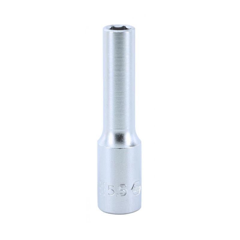 Wiha Tools 33342 1/4" Dr. Deep Socket Inch, 6 Pt, 5.5mm