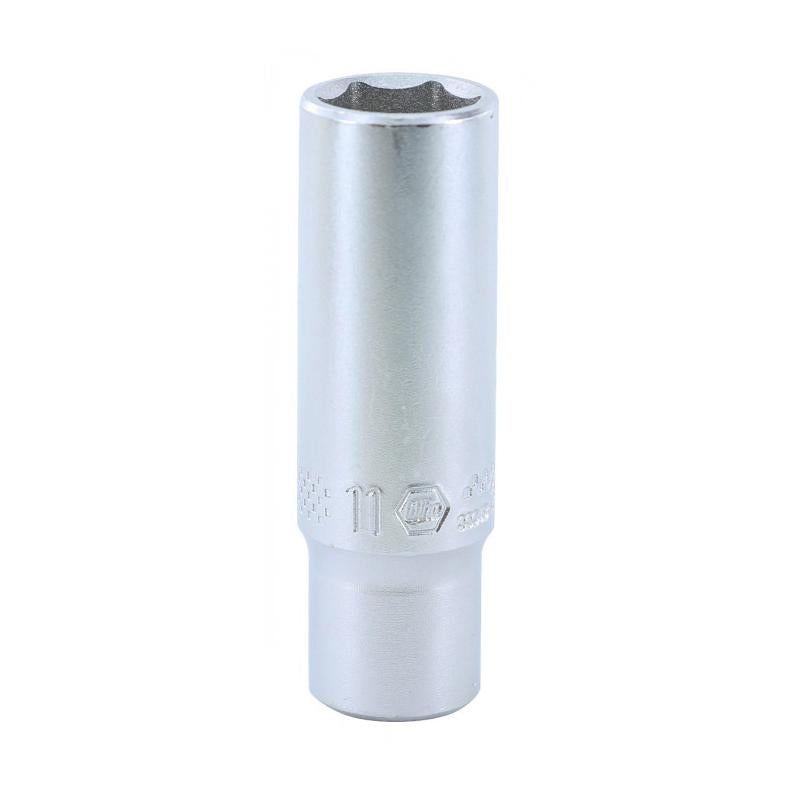 Wiha Tools 33348 1/4" Dr. Deep Socket Inch, 6 Pt, 11.0mm